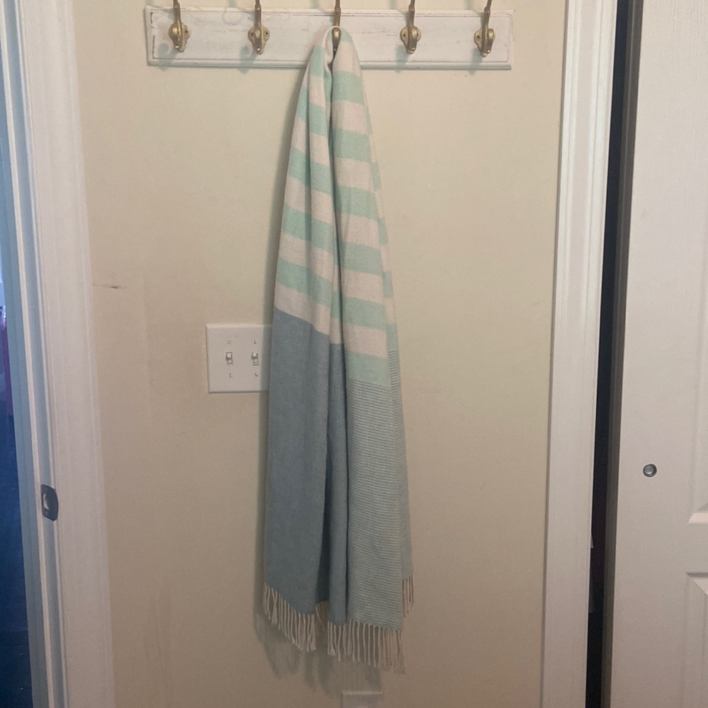 Blue/white Gap fringe scarf